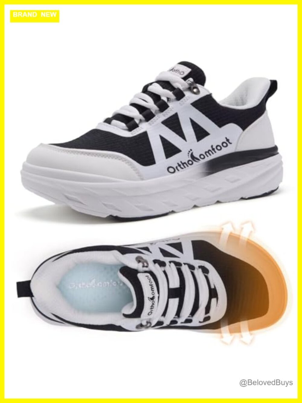 Orthopedic Diabetic Wide Walking Shoes Arch Support Slip On Sneakers